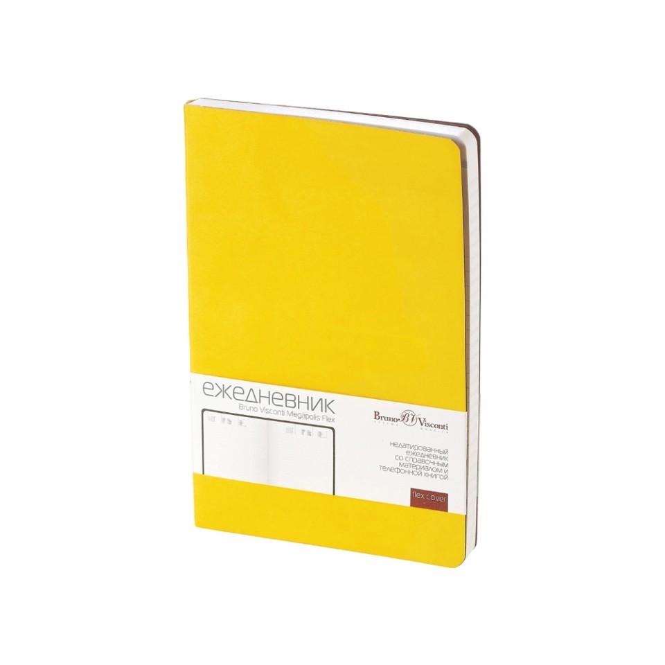 Ежедневник А5 недатированный «Megapolis Velvet Flex», желтый