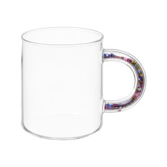 Стеклянная кружка с блестками в ручке "Feria"