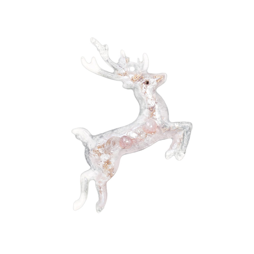 Елочные игрушки ( Снегирь+ Олень+ Ель) Розовый кварц