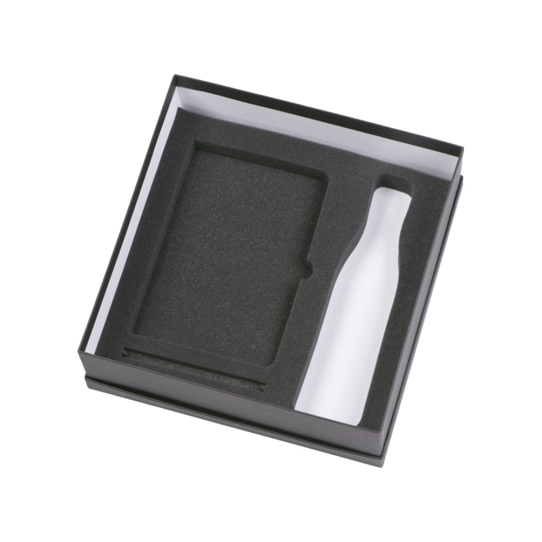 Подарочный набор c блокнотом C2, ручкой и термобутылкой, оранжевый