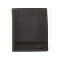 Портмоне BUGATTI Atlanta, чёрное, натуральная воловья кожа, 10,5х2х12,5 см