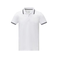 Amarago Мужское поло с коротким рукавом и контрастной отделкой, белый