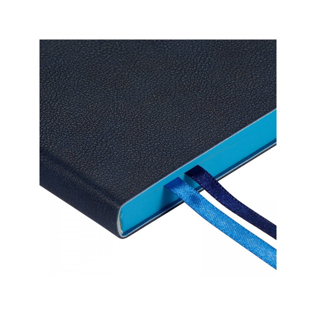 Ежедневник недатированный А5 «Boston», темно-синий (голубой обрез)