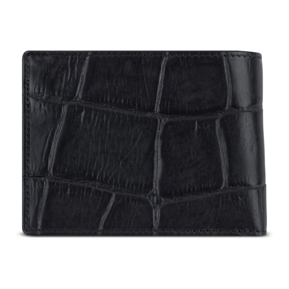 Портмоне BUGATTI Nevio, чёрный, воловья кожа/козья кожа/полиэстер, 12,5х2,5х9,3 см