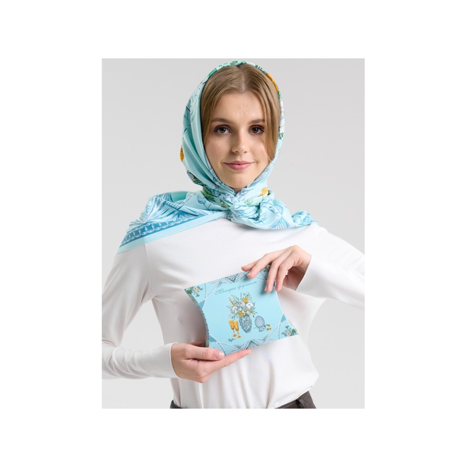 Платок «Мелодия хрусталя», голубой