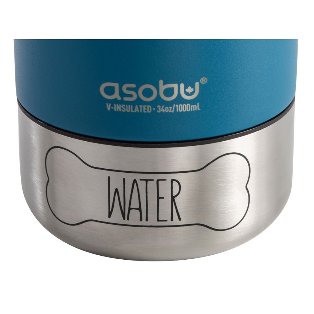 Вакуумный термос «Buddy» 3-в-1 со съемными мисками для питомцев, 1000 мл, синий