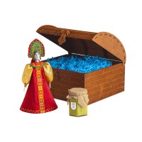 Подарочный набор: кукла фарфоровая, крем-мед, красный