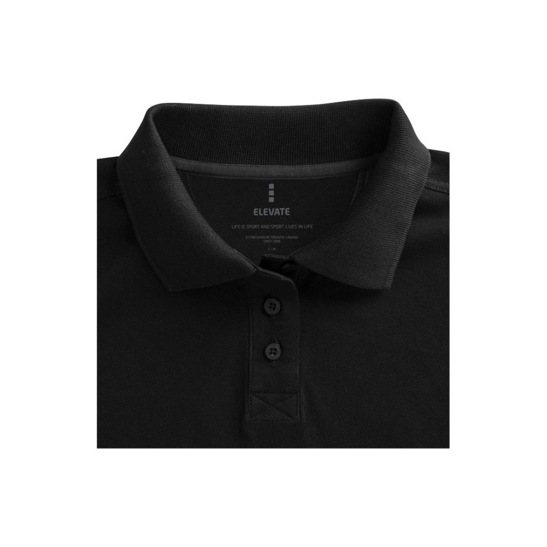 Calgary женская футболка-поло с коротким рукавом, черный