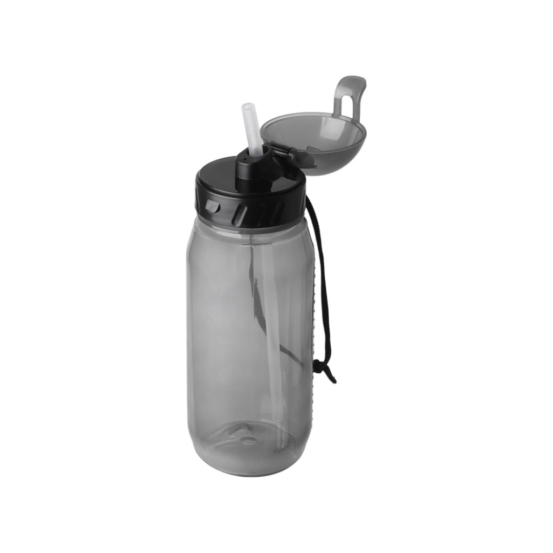 Бутылка для воды с трубочкой «Little», 400 мл, серый