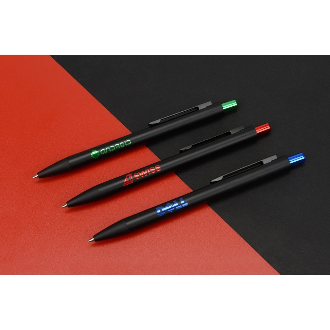 Ручка металлическая шариковая «Blaze» с цветным зеркальным слоем, черный/зеленое яблоко