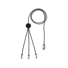 Кабель 3-в-1 с подсветкой логотипа "Ion", черный