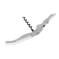 Подарочный винный набор из штопора и кожаного чехла для штопора ClickCut Set, серебристый