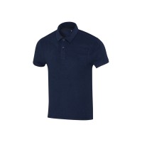 Рубашка поло унисекс "Akoya" из переработанного махрового материала - Темно - синий