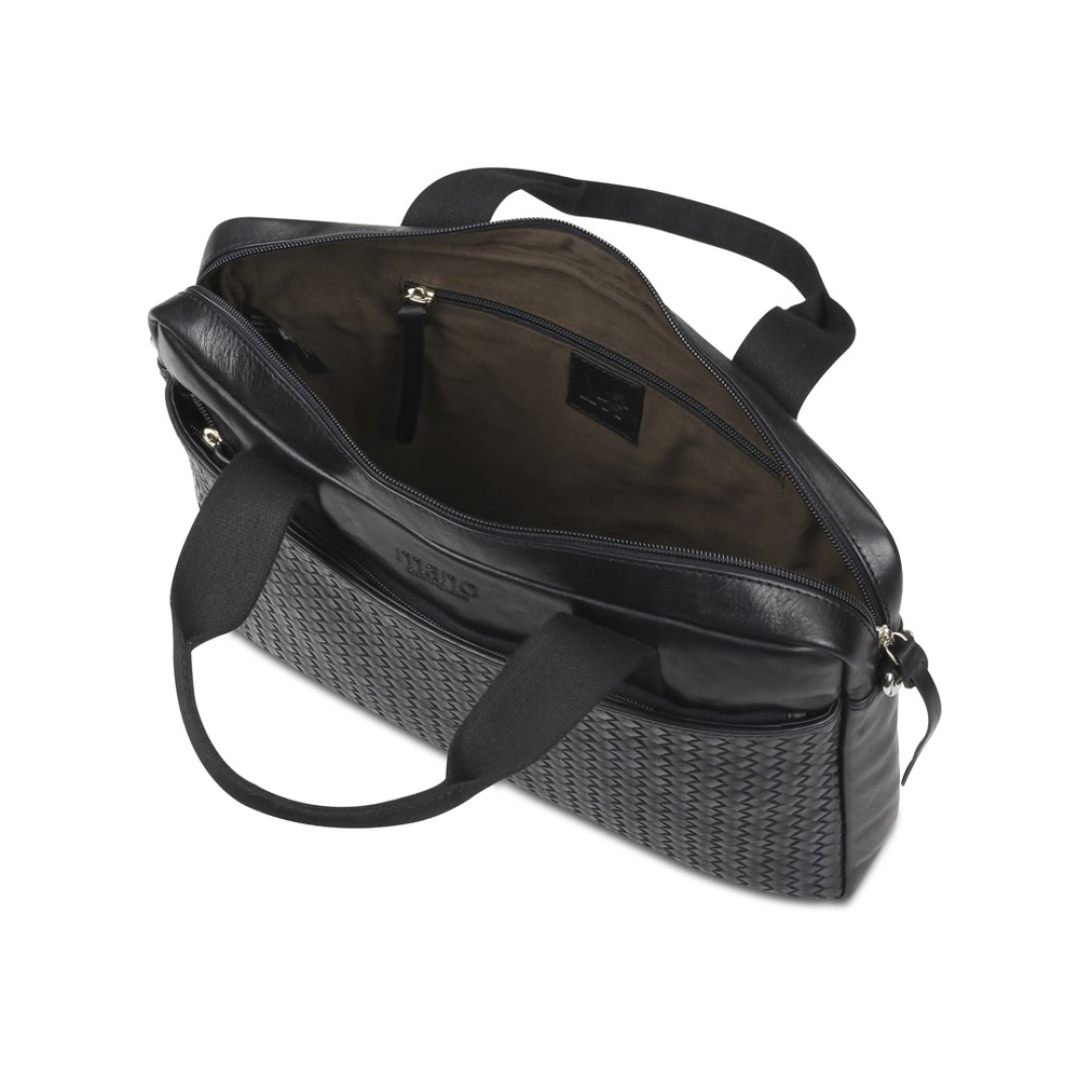 Сумка Mano "Don Luca", натуральная кожа в черном цвете, 37 х 27 х 6 см