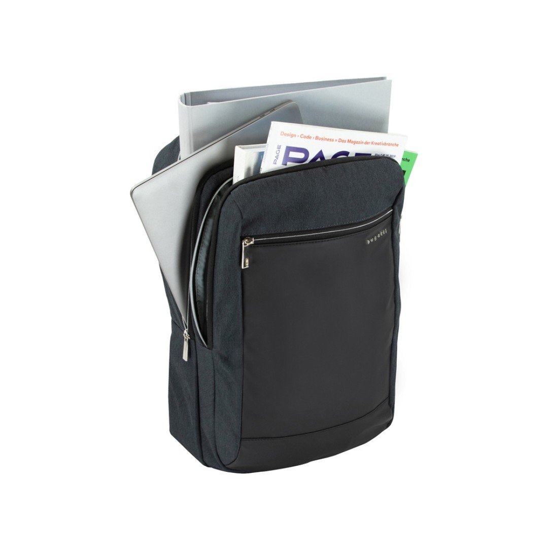 Рюкзак мужской BUGATTI Sera 15'', антрацитовый, полиэстер, 32х12х46 см, 16 л