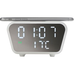 Настольные часы с функцией беспроводной зарядки "Wake", 10 Вт