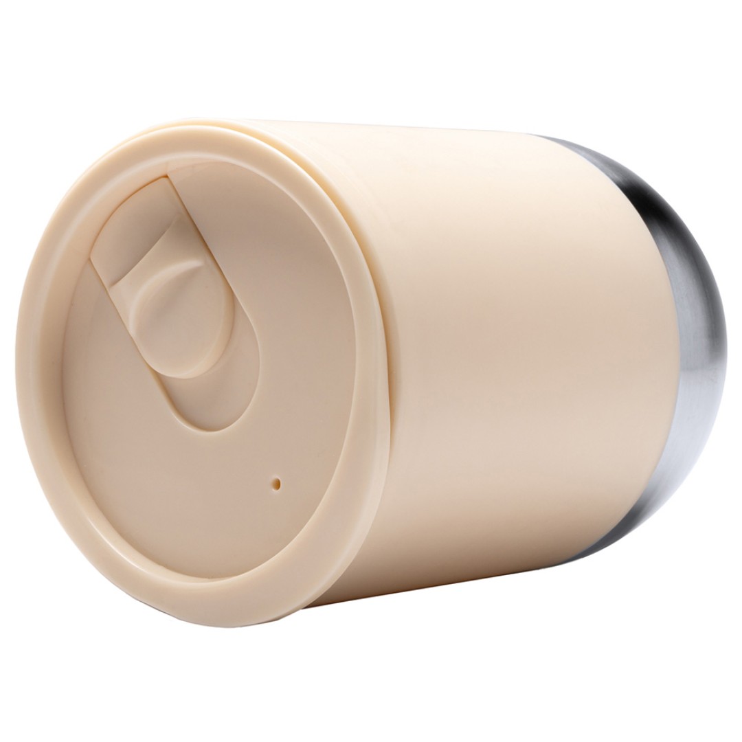 Термокружка LINDE с двойными стенками из переработанного полипропилена, бежевый