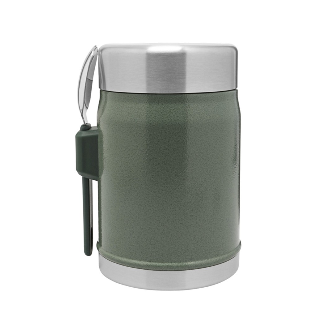 Банка для еды объемом 400 мл с ложкой-вилкой Stanley Legendary - Зеленый лесной