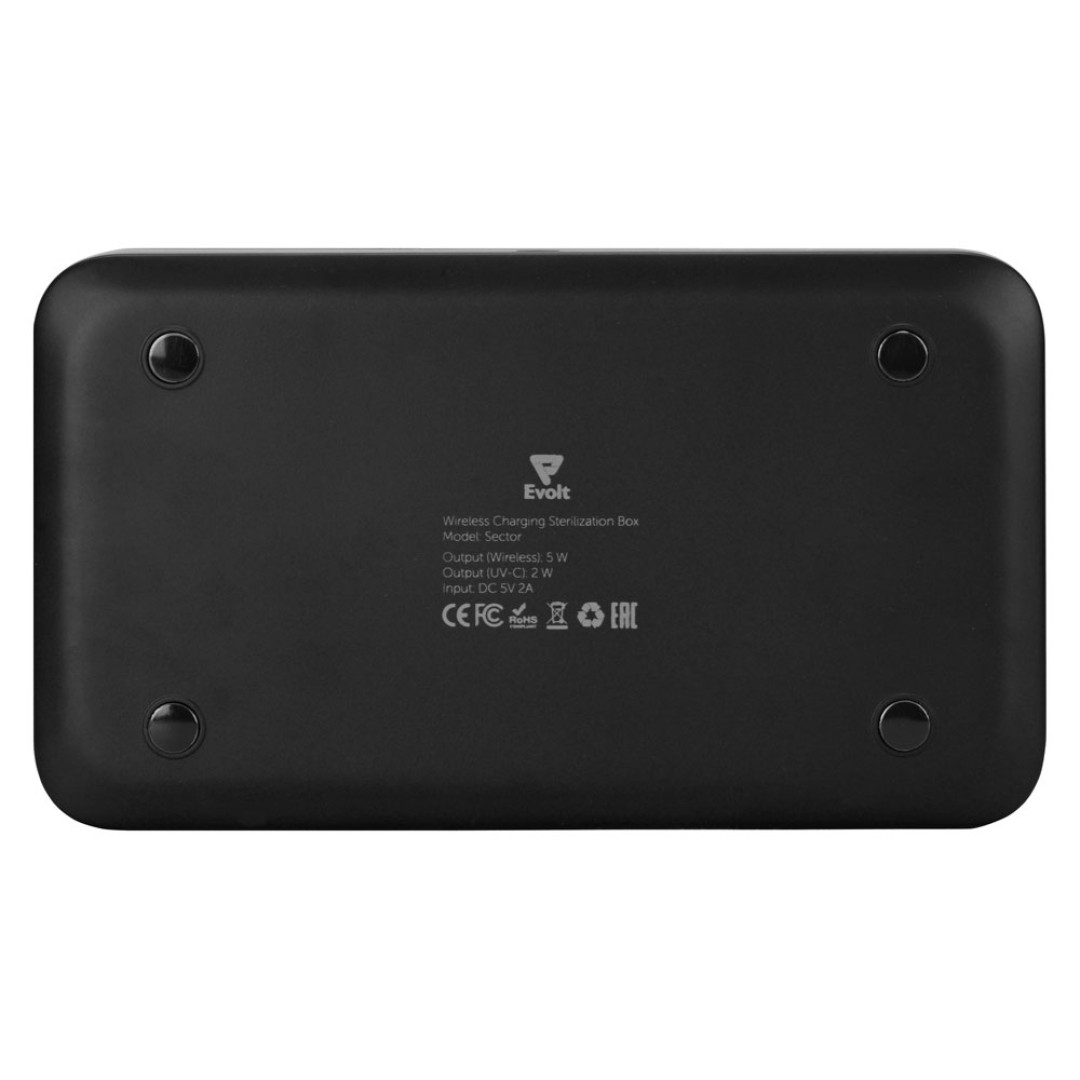 УФ-стерилизатор c функцией беспроводной зарядки "Sector", Evolt, черный
