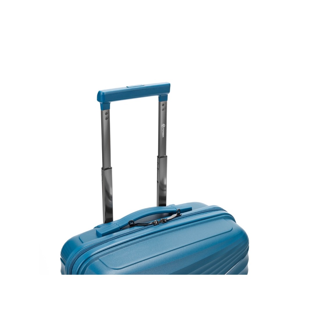 Чемодан TORBER Nevo, синий, полипропилен, 40 х 25 х 55 см, 32 л