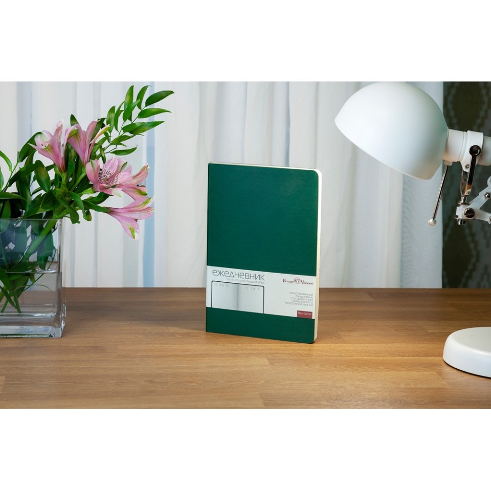 Ежедневник А5 недатированный «Megapolis Velvet Flex», темно-зеленый