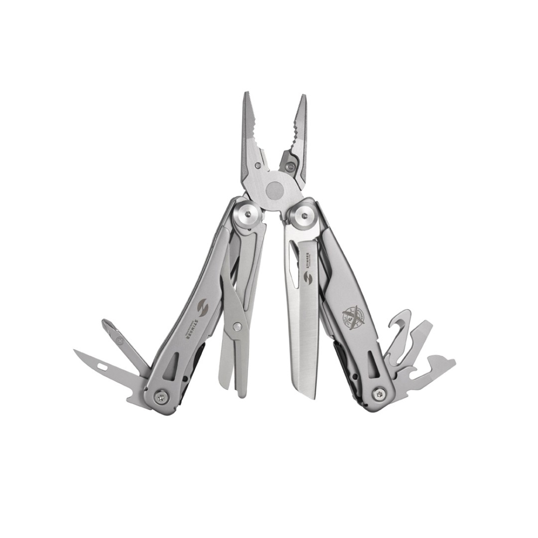 Мультитул Stinger, 106 мм, 15 функций, сталь, серебристый, в комплекте нейлоновый чехол