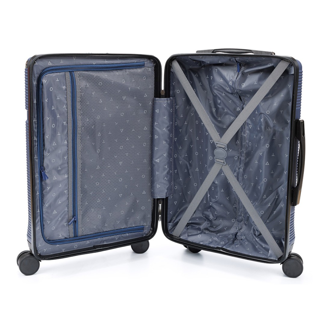 Чемодан TORBER Onego, синий, ABS-пластик, 59,5 х 39,5 х 24 см, 46 л