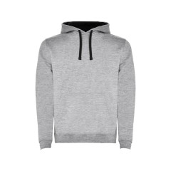 Толстовка с капюшоном "Urban" мужская, серый меланж/черный
