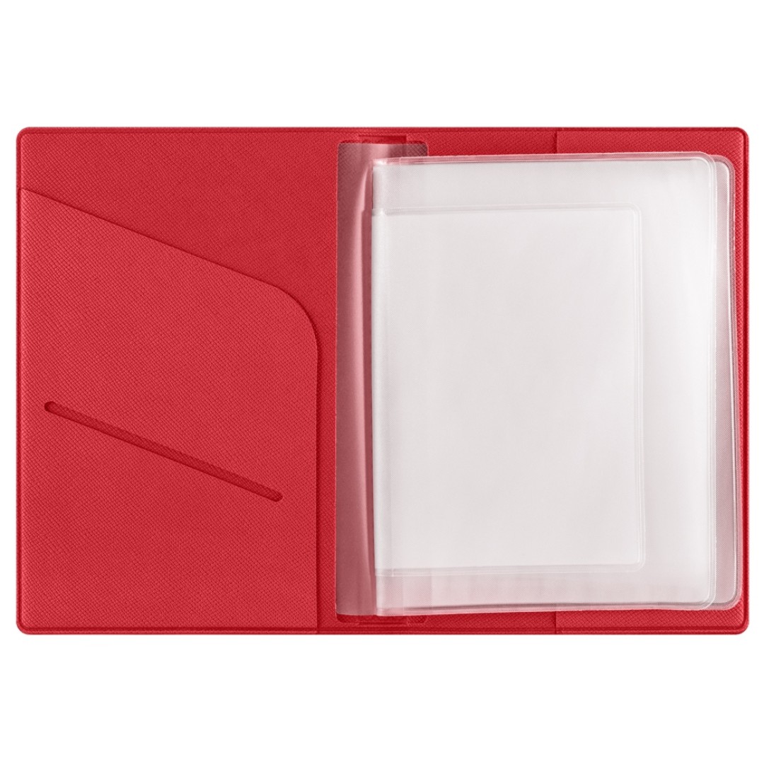 Классическая обложка для автодокументов "Favor", красная