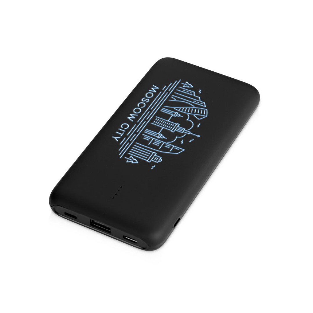 Внешний беспроводной аккумулятор с подсветкой лого "Reserve X". 8000 mAh, черный