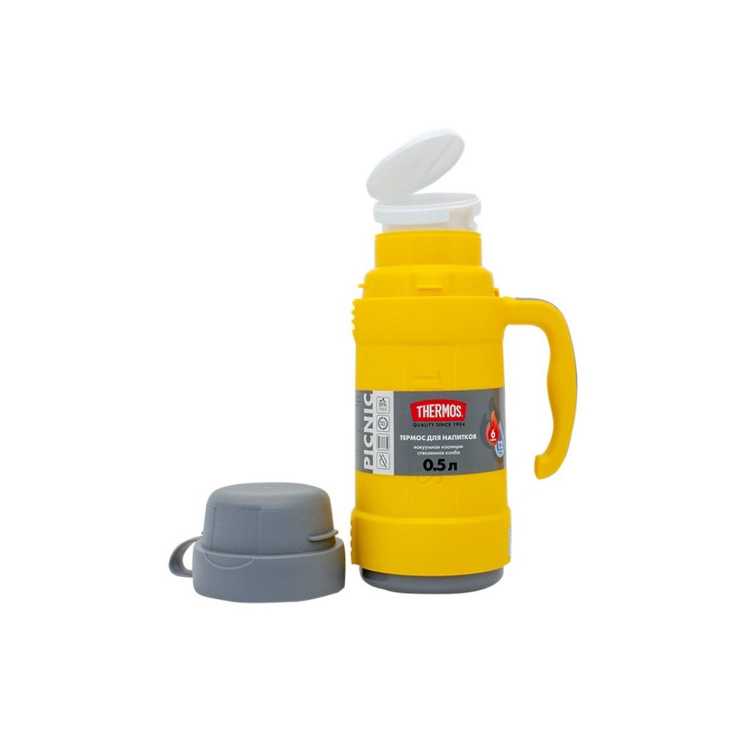 Термос со стеклянной колбой тм THERMOS PICNIC 40 Series Yellow 0,5L