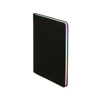 Блокнот А5 в гибкой обложке "Fellini" с голографическим срезом, черный