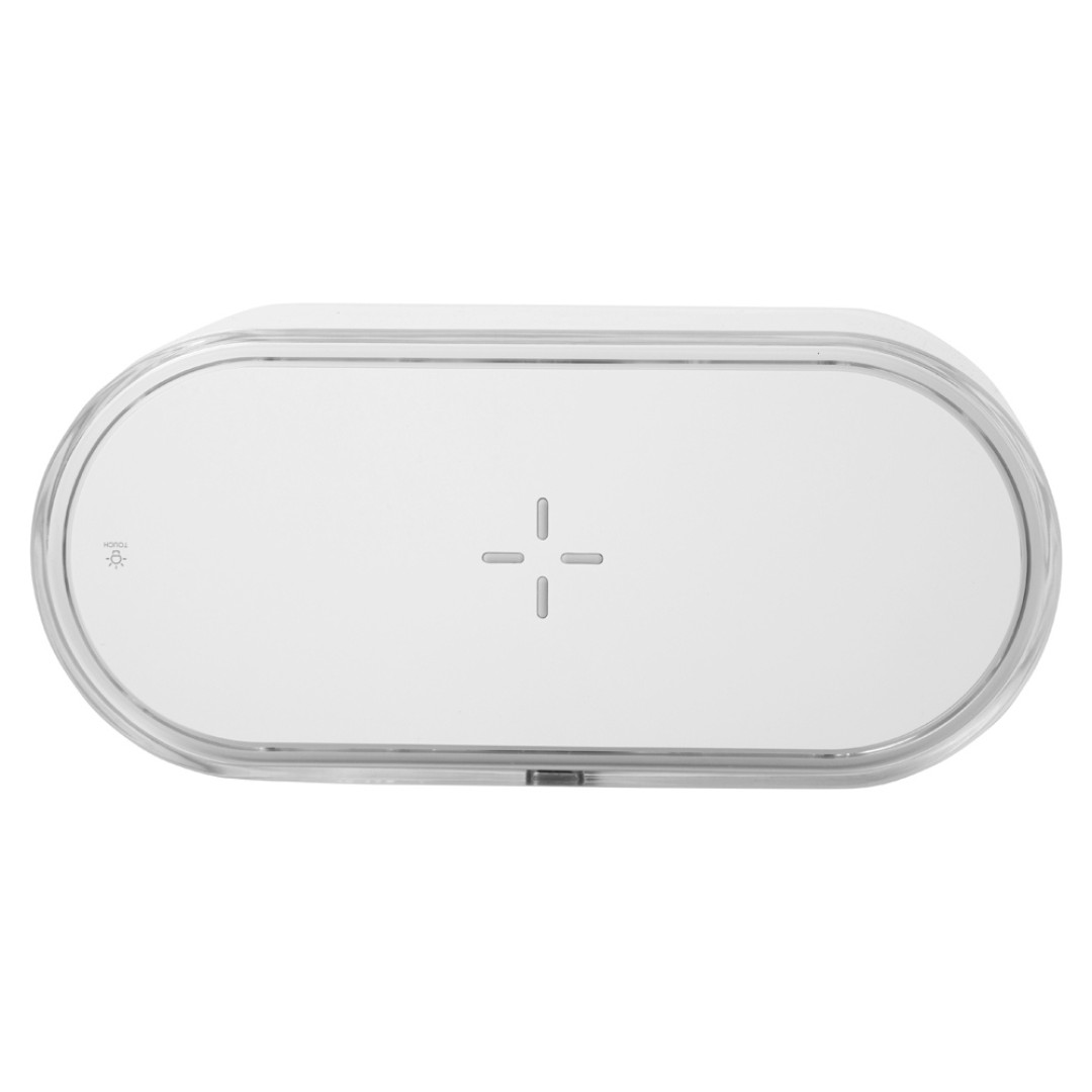 Ночник с беспроводной зарядкой и RGB подсветкой "Miracle", 15 Вт, белый (Р)