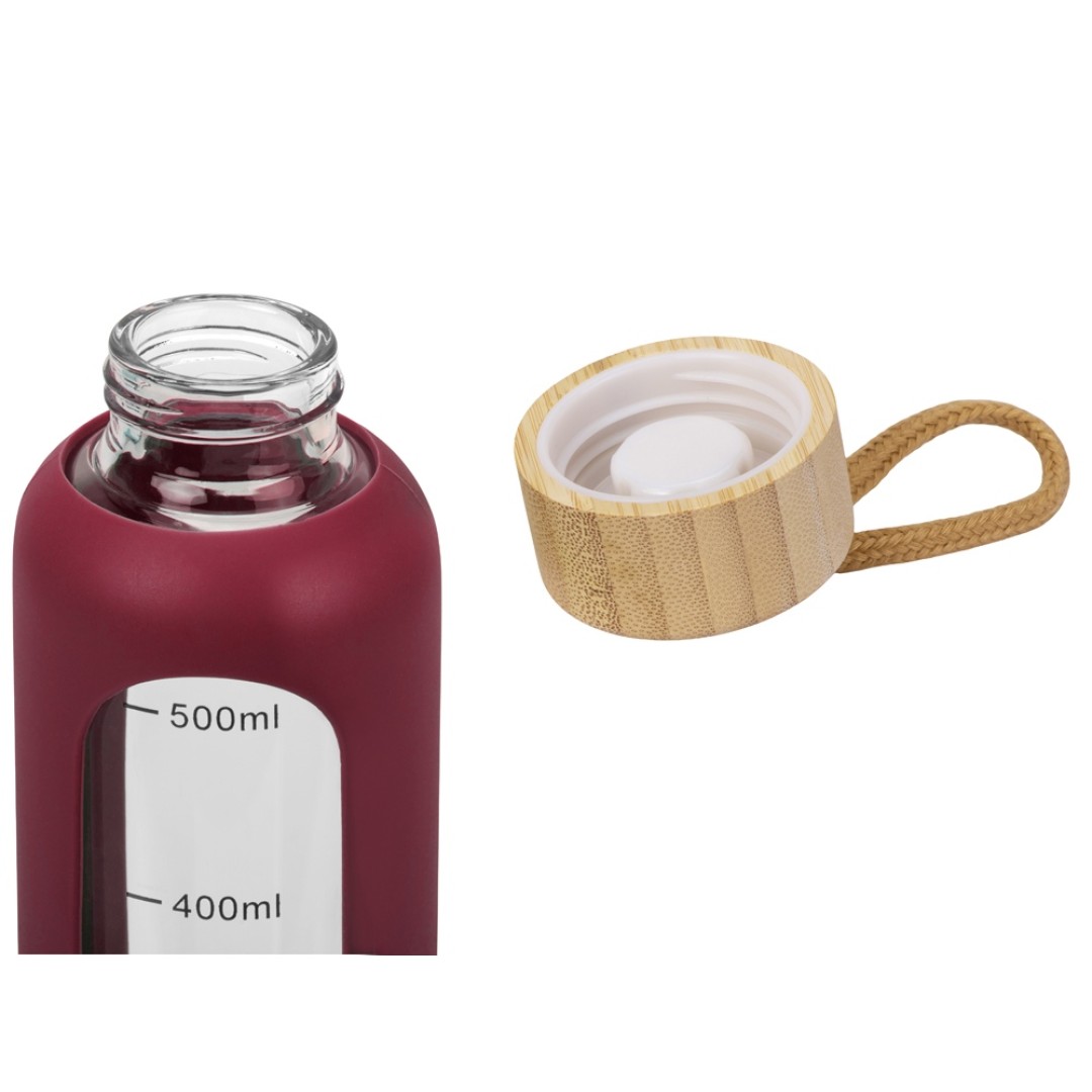 Бутылка из боросиликатного стекла "Hangy", 550 мл, бургунди