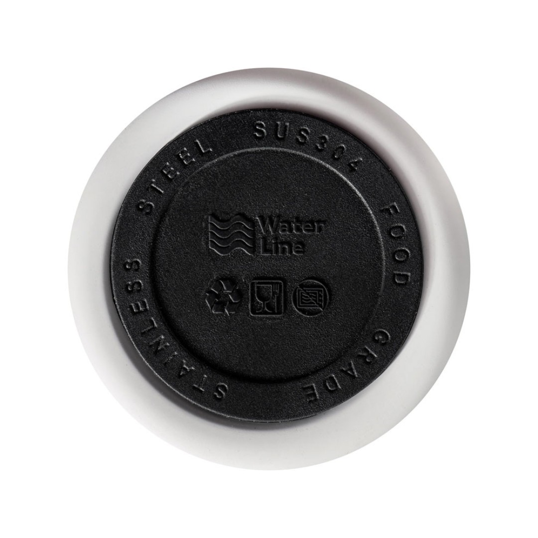 Вакуумная термокружка Waterline c кнопкой «Guard», 400 мл, тубус, белый