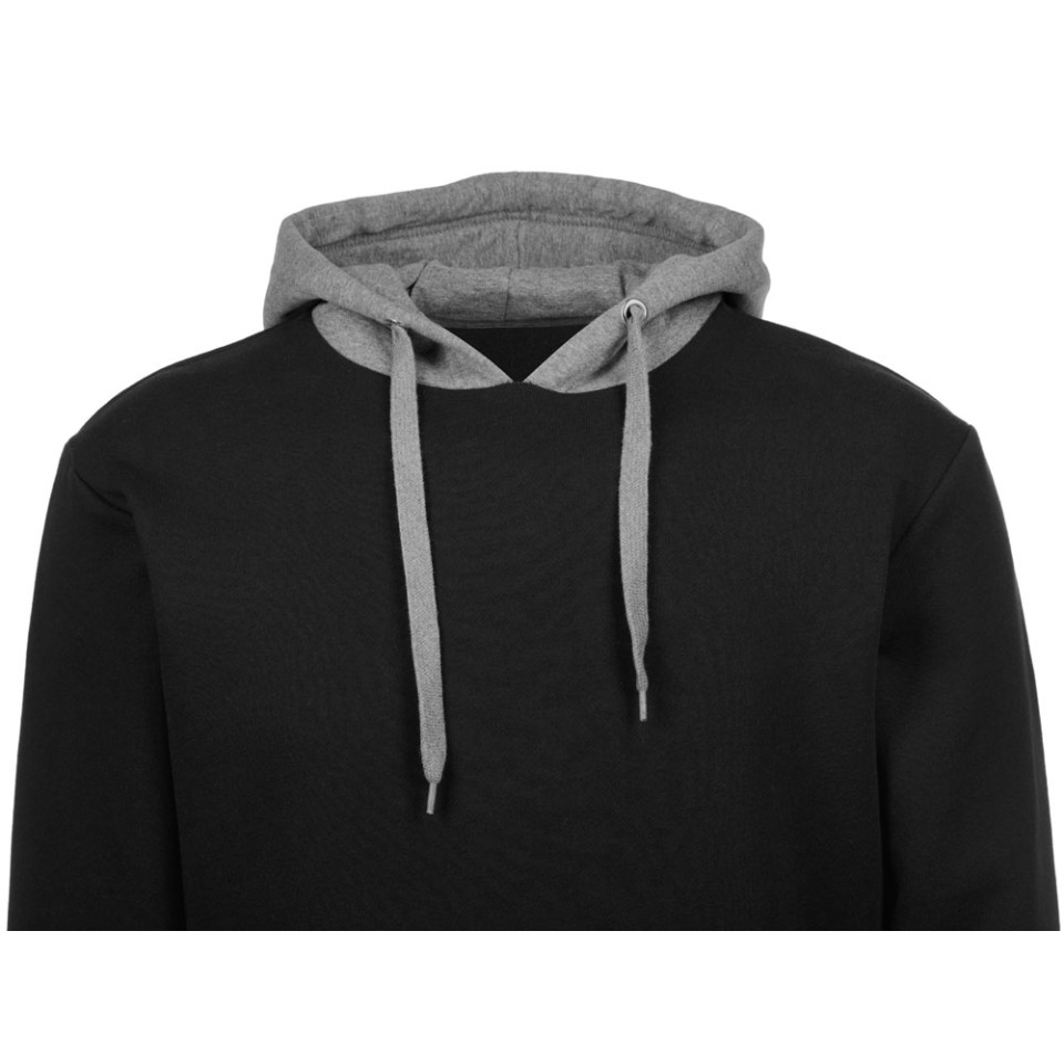 Толстовка с капюшоном "Amsterdam" мужская, черный/серый меланж