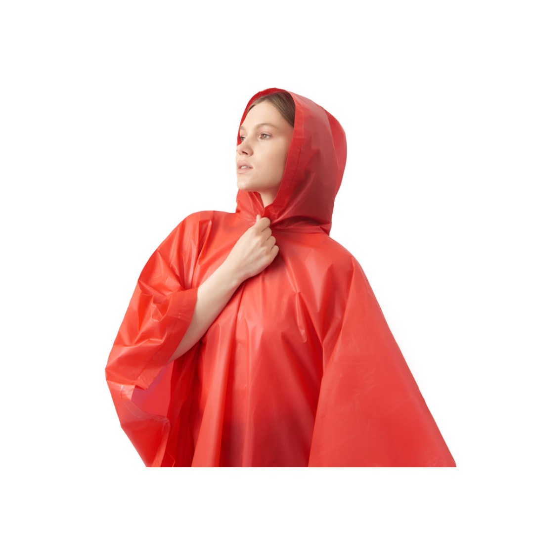 Пончо «Hawaii» c чехлом унисекс, красный