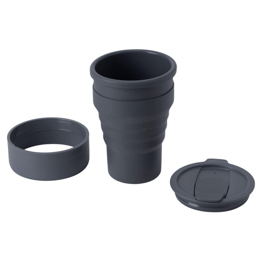 Силиконовый складной стакан "GoCup", темно-серый