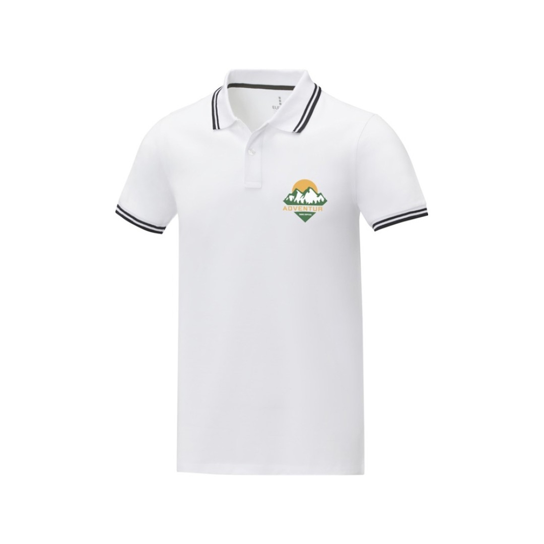 Amarago Мужское поло с коротким рукавом и контрастной отделкой, белый