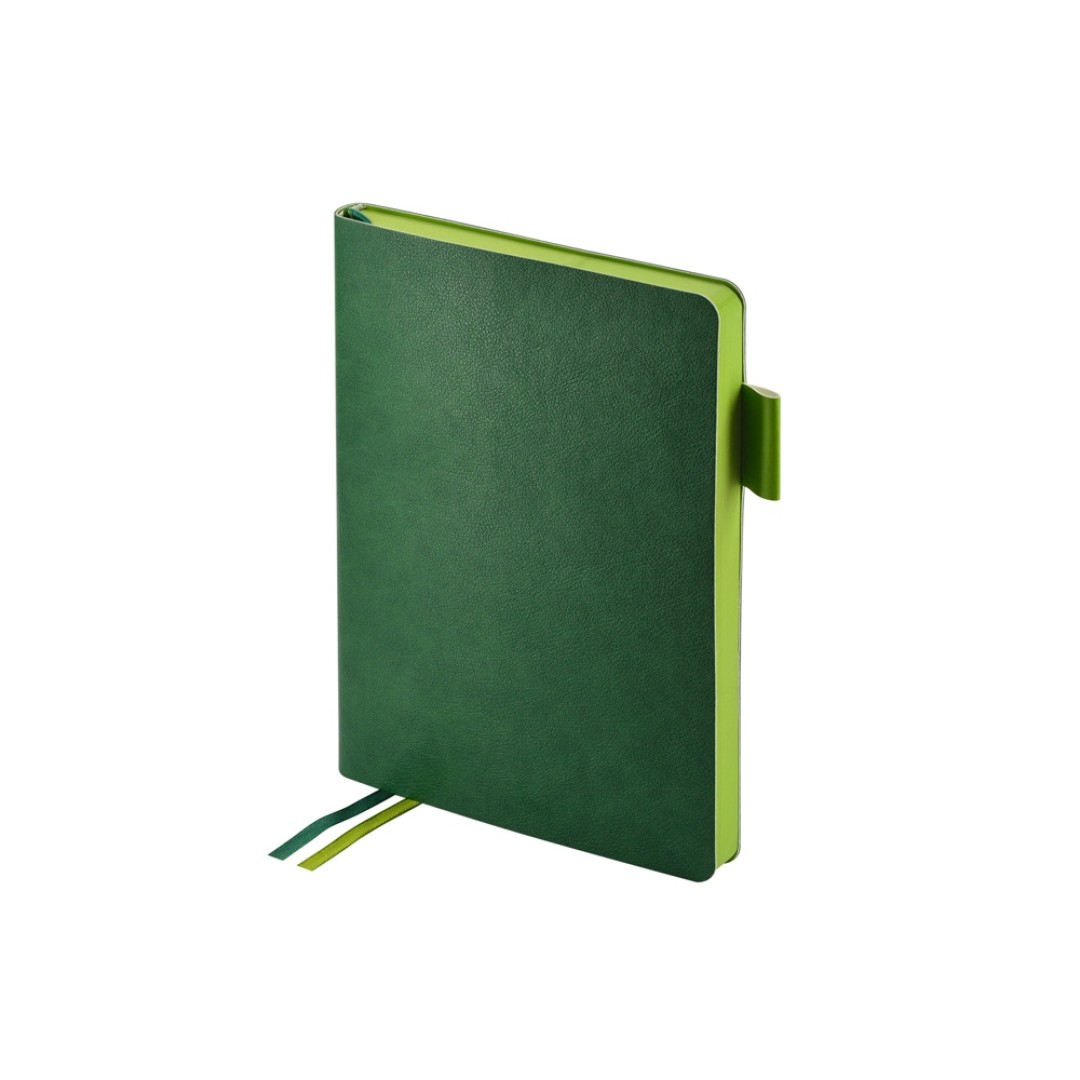 Ежедневник А5 датированный "Boston" 2026, зеленый с салатовым обрезом