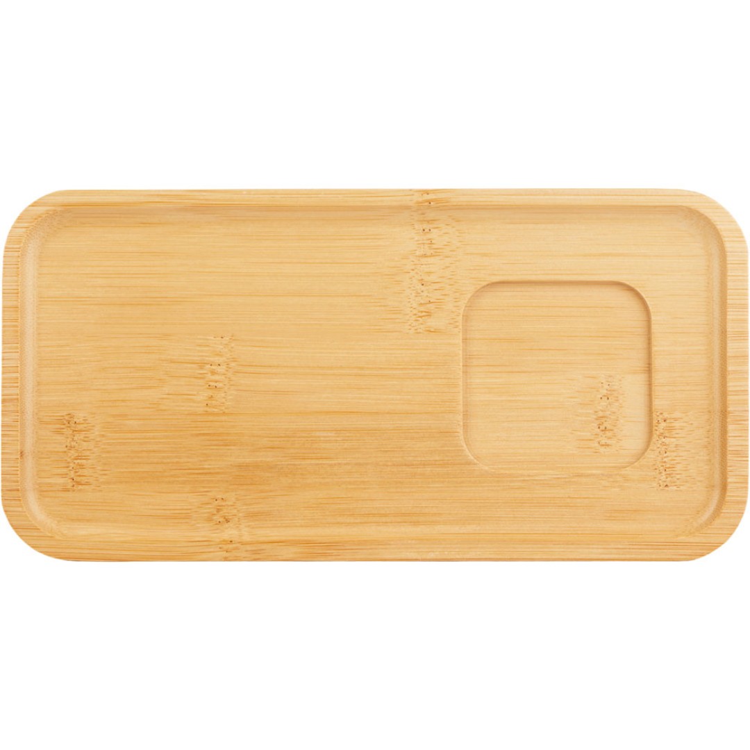 Чайная пара с бамбуковым блюдцем "Deny", белый (Р)