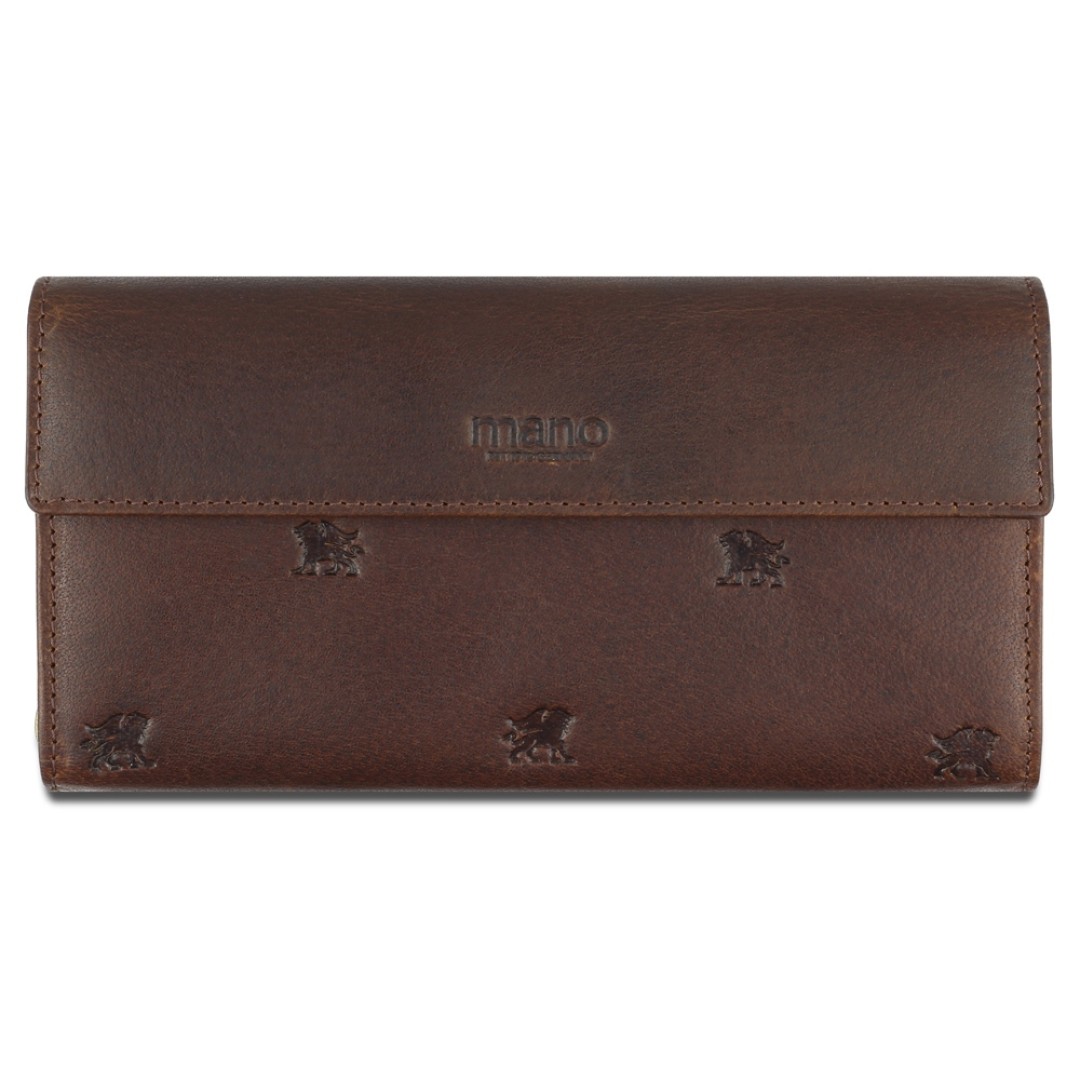 Кошелек Mano "Don Leon", натуральная кожа в коричневом цвете, 19 х 10 см