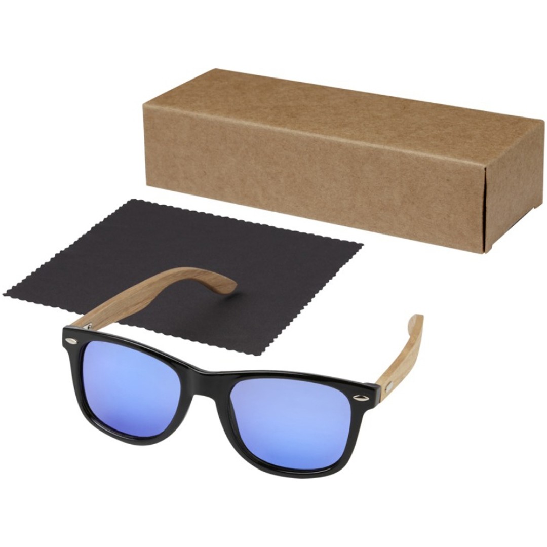 Hiru, зеркальные поляризованные солнцезащитные очки в оправе из переработанного PET-пластика/дерева в подарочной коробке, дерево