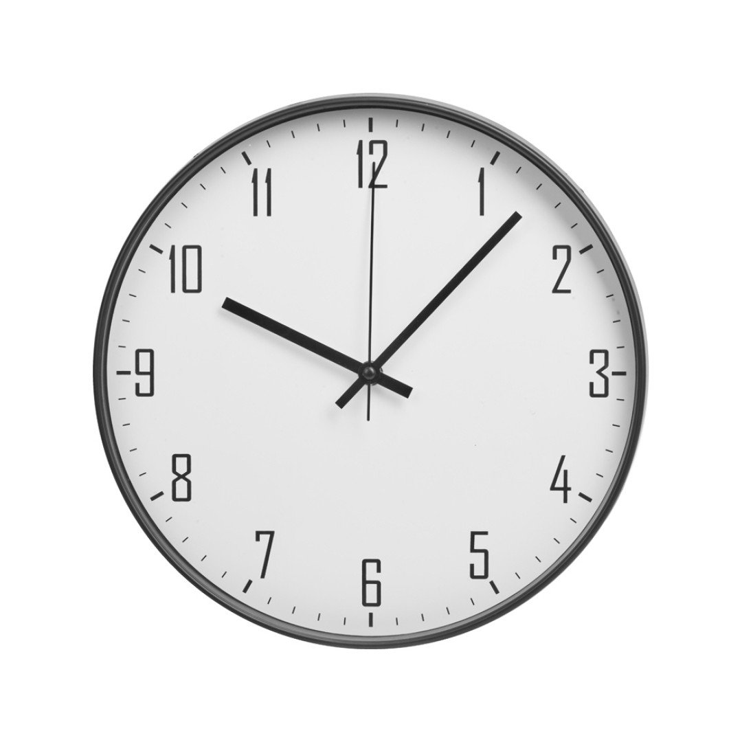 Пластиковые настенные часы  диаметр 30 см "Carte blanche", черный