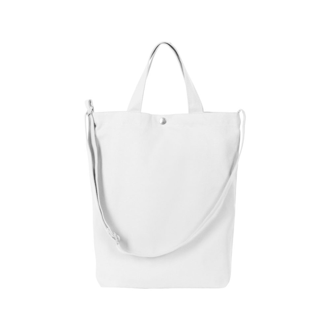 Сумка Helfer из хлопка на кнопке с регулирующейся лямкой, белый