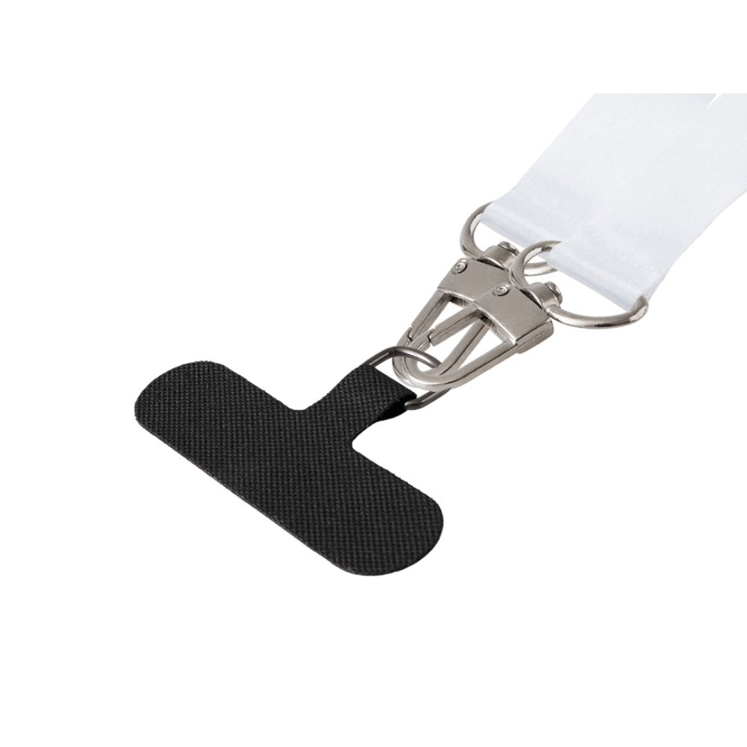 Ланъярд 2,5 см под сублимацию с 2-мя трендовыми карабинами и узким держателем для телефона из ПЭ