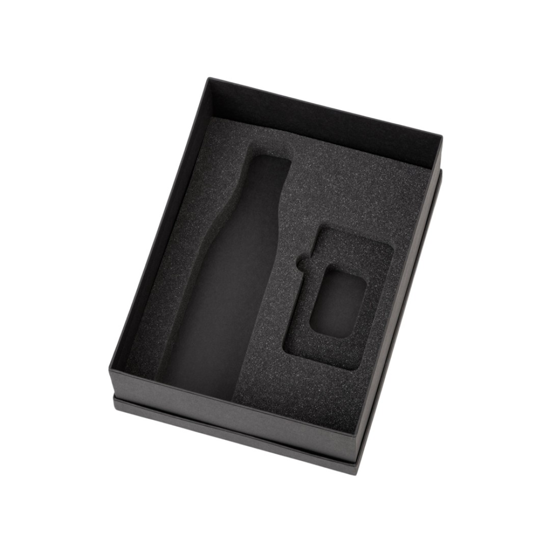 Подарочный набор с термобутылкой и повербанком С2, черный