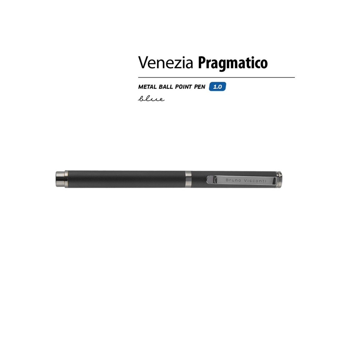 Ручка металлическая шариковая "Venezia Pragmatico" софт-тач,черный
