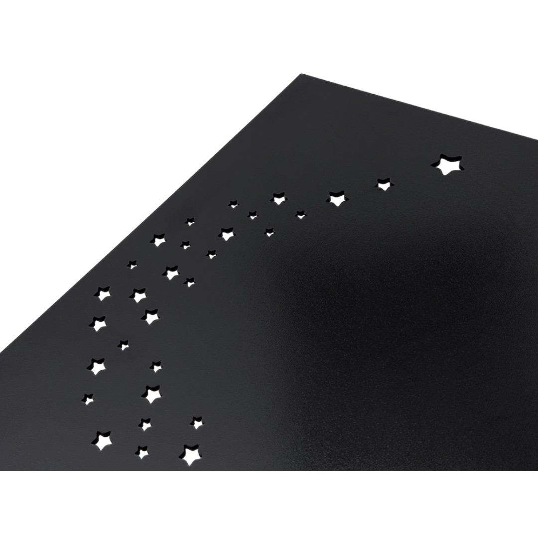 Подарочная коробка из фанеры Constellation 330х220х100 мм, фанера 6 мм, крышка на выдвижных пазах черная ЛХДФ 3 мм, бечевка