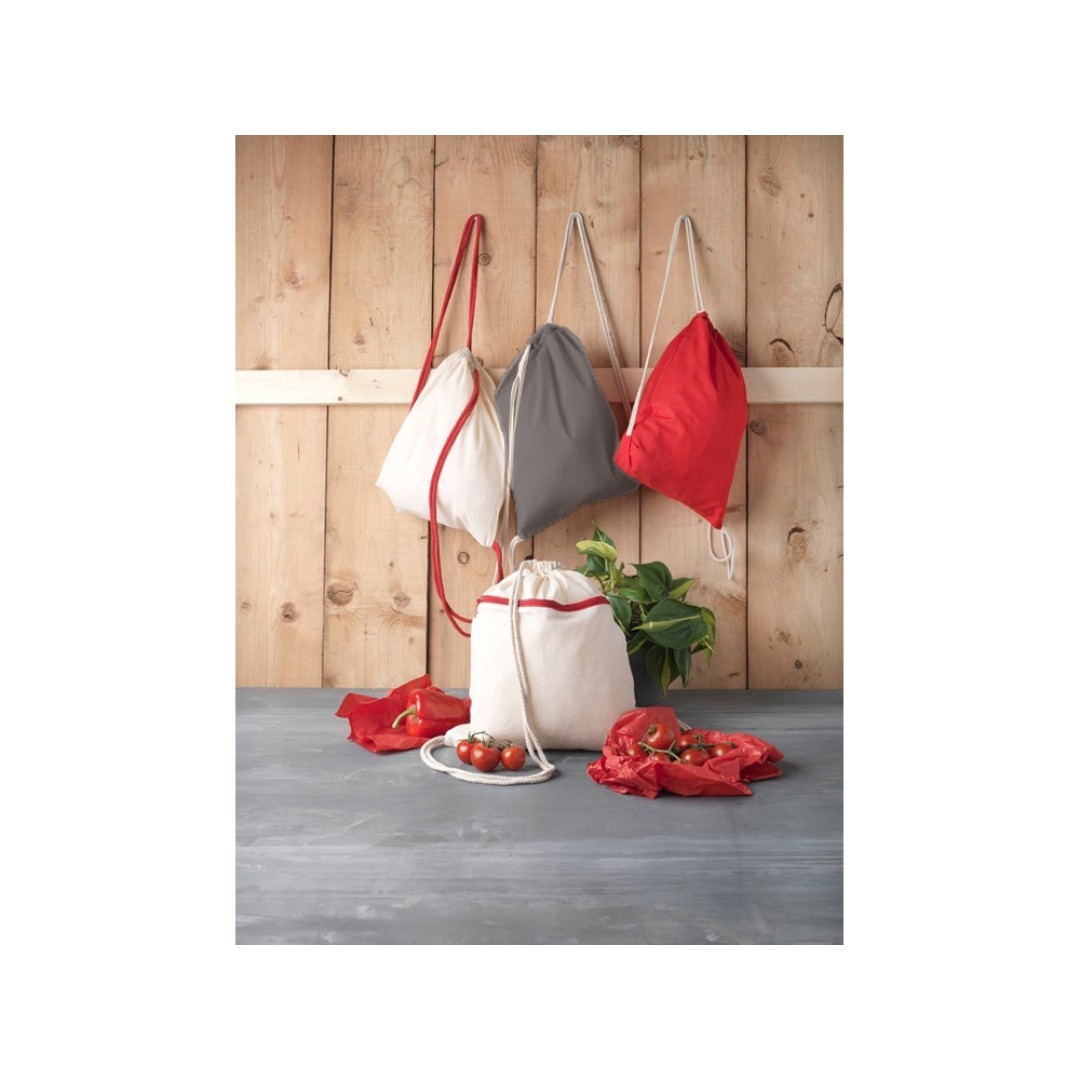 Рюкзак со шнурком Oregon хлопка плотностью 140 г/м2, серый